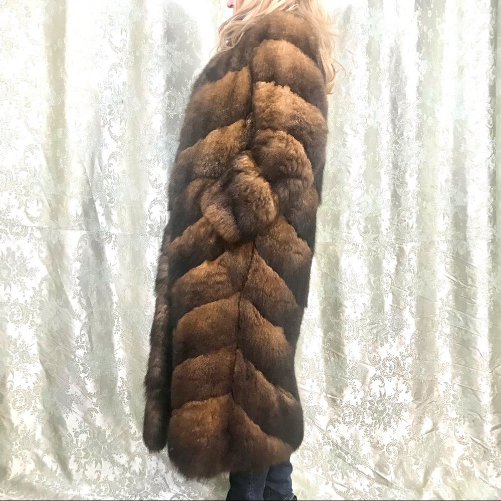 Brown Long Fur Coat - Women’s Luxury Faux/Sable Style Jacket